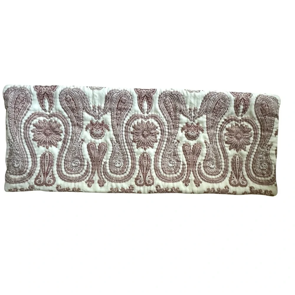 Pottery Barn Pillow Shams Lumbar Wool Blend Jacquard Paisley Set Of 2 Diff Sizes